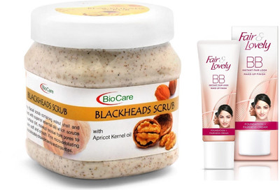 

Biocare Blackheads Scrub 500ml and Fair & Lovely BB Face Cream 40g(Set of 2)