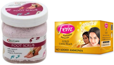 

Biocare Foot Scrub 500ml and Fem Gold Crème Bleach 64g(Set of 2)