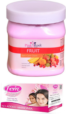 

Pink Root Fruit Skin Cream 500ml and Fem Saffron Bleach(Set of 2)