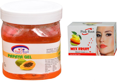 

Pink Root Mix Fruit Bleach 50g and Papaya Gel 500ml(Set of 2)