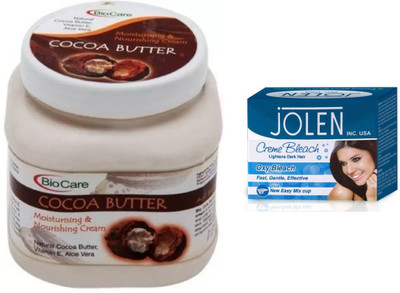 

Biocare Cocoa Butter Cream 500ml and Jolen Oxy Bleach Crème 35g(Set of 2)