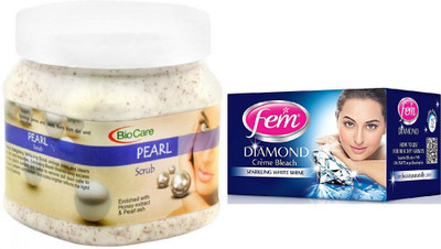 

Biocare Pearl Scrub 500ml and Fem Diamond Crème Bleach 30g(Set of 2)