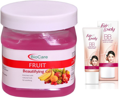 

Biocare Fruit Gel 500ml and Fair & Lovely BB Face Cream 40g(Set of 2)