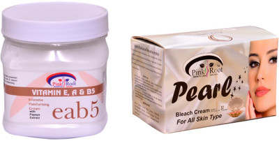 

Pink Root Pearl Bleach 250gm and Vitamin eab5 Cream 500ml(Set of 2)