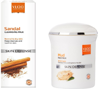 

VLCC Mud Face pack 50gm + Sandal Cleansing Milk 100ml(Set of 2)