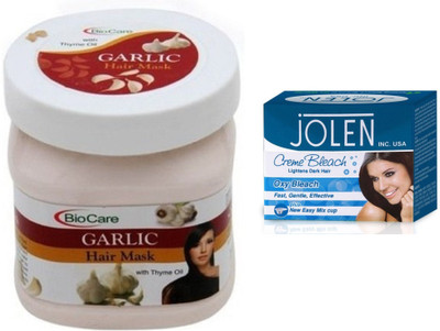 

Biocare Garlic Hair Mask 500ml and Jolen Oxy Bleach Crème 35g(Set of 2)