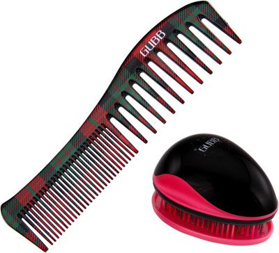 

GUBB HAIR STYLING COMBO (Professional Tangle Eraser Hair Brush & SCO Super Hair Comb)(Set of 2)