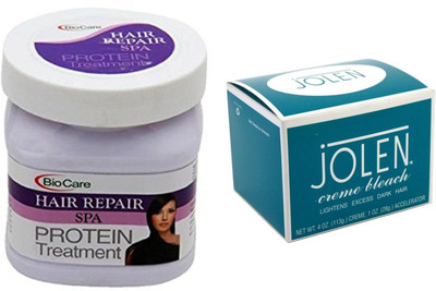 

Biocare Hair Repair Spa 500ml and Jolen Crème Bleach 18g(Set of 2)
