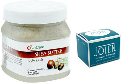 

Biocare Shea Butter Body Scrub 500ml and Jolen Crème Bleach 18g(Set of 2)
