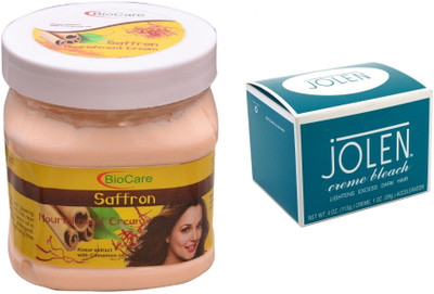 

Biocare Saffron Cream 500ml and Jolen Crème Bleach 18g(Set of 2)