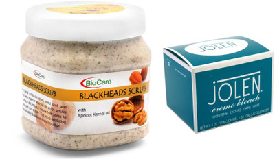 

Biocare Blackheads Scrub 500ml and Jolen Crème Bleach 18g(Set of 2)