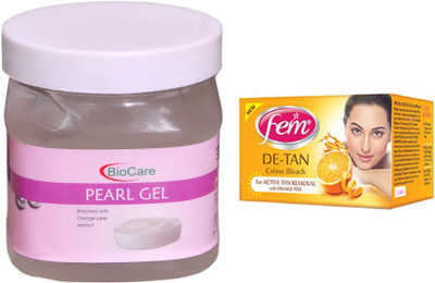 

Biocare Pearl Gel 500ml and Fem De-Tan Crème Bleach 30g(Set of 2)