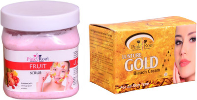 

Pink Root Gold Bleach 250gm and Fruit Scrub 500ml(Set of 2)