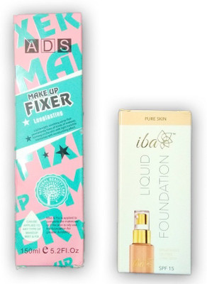 

iba halal care LIQUID FOUNDATION BREATHABLE OIL FREE LONG STAY SPF 15 WITH MAKE UP FIXER LONG LASTING 150 ML(Set of 2)