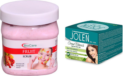 

Biocare Fruit Scrub 500ml and Jolen Aloe Vera Bleach Crème 18g(Set of 2)