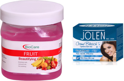 

Biocare Fruit Gel 500ml and Jolen Oxy Bleach Crème 35g(Set of 2)