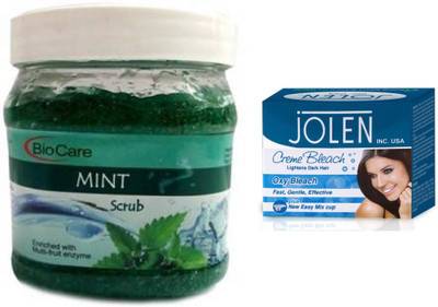 

Biocare Mint Scrub 500ml and Jolen Oxy Bleach Crème 35g(Set of 2)