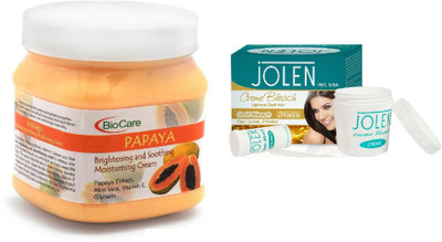 

Biocare Papaya Cream 500ml and Jolen Gold Bleach Crème 18g(Set of 2)