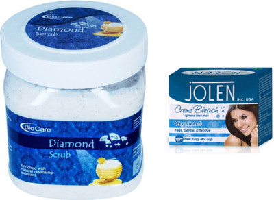 

Biocare Diamond Scrub 500ml and Jolen Oxy Bleach Crème 35g(Set of 2)