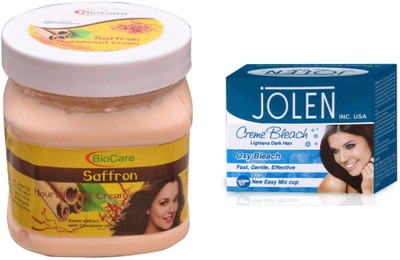 

Biocare Saffron Cream 500ml and Jolen Oxy Bleach Crème 35g(Set of 2)