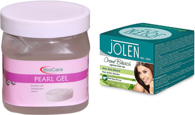 

Biocare Pearl Gel 500ml and Jolen Aloe Vera Bleach Crème 18g(Set of 2)
