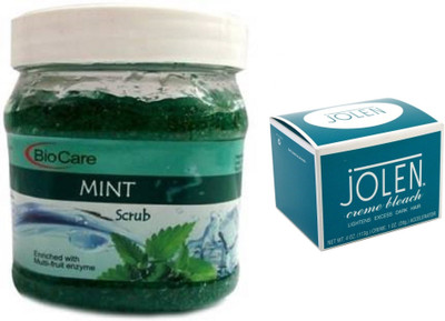 

Biocare Mint Scrub 500ml and Jolen Crème Bleach 18g(Set of 2)