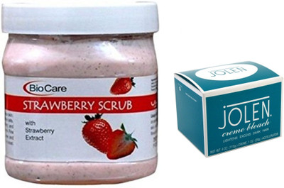 

Biocare Strawberry Scrub 500ml and Jolen Crème Bleach 18g(Set of 2)