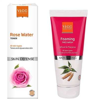 

VLCC Rose Water Toner 100ml + Foaming face wash 100gm(Set of 2)