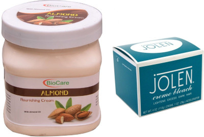 

Biocare Almond Cream 500ml and Jolen Crème Bleach 18g(Set of 2)