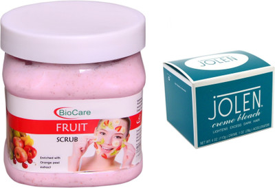 

Biocare Fruit Scrub 500ml and Jolen Crème Bleach 18g(Set of 2)