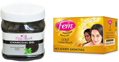 

Pink Root Charcoal Gel 500ml and Fem Gold Crème Bleach(Set of 2)
