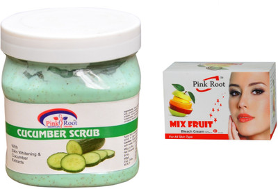 

Pink Root Mix Fruit Bleach 50g and Cucumber Scrub 500ml(Set of 2)
