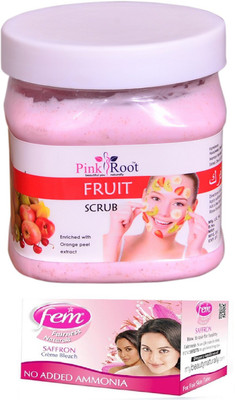 

Pink Root Fruit Scrub 500ml and Fem Saffron Bleach(Set of 2)