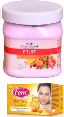 

Pink Root Fruit Skin Cream 500ml and Fem De-Tan Bleach(Set of 2)