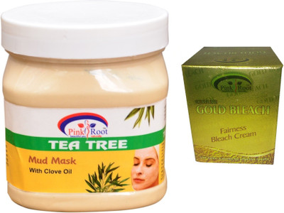 

Pink Root Gold Bleach 50g and Tea Tree Mud Mask 500ml(Set of 2)