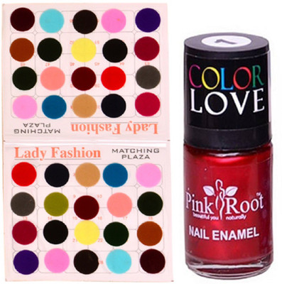 

Pink Root Nail Polish No. 01 (15ml) Lady Fashion Multi Color No. 15 Bindi(Set of 2)