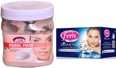

Pink Root Pearl Mask 500ml and FEM Diamond Crème Bleach(Set of 2)