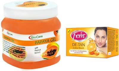 

Biocare Papaya Gel 500ml and Fem De-Tan Crème Bleach 30g(Set of 2)