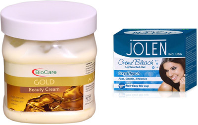 Biocare Gold Cream 500ml and Jolen Oxy Bleach Crème 35g(Set of 2)