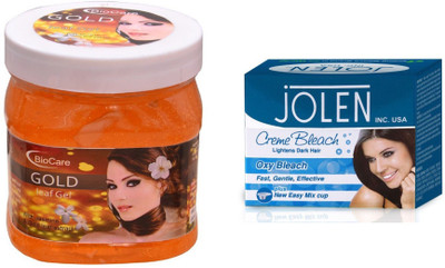 

Biocare Gold Leaf Gel 500ml and Jolen Oxy Bleach Crème 35g(Set of 2)