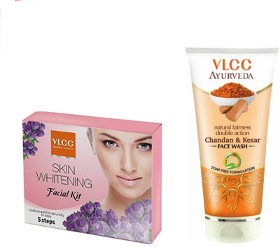 

VLCC Skin Whitening Mini Facial Kit + Chandan & Kesar Face wash 100ml(Set of 2)