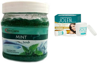 

Biocare Mint Scrub 500ml and Jolen Gold Bleach Crème 18g(Set of 2)