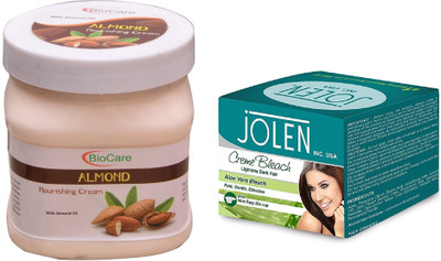 

Biocare Almond Cream 500ml and JOLEN Aloe Vera Bleach Crème (MEDIUM) 35G(Set of 2)