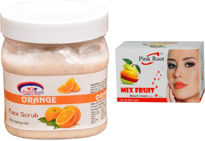 

Pink Root Mix Fruit Bleach 50g and Orange Scrub 500ml(Set of 2)