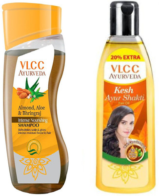 

VLCC Ayurveda Intense Nourishing shampoo 100ml+Kesh Ayurshakti hair oil 120ml(Set of 2)