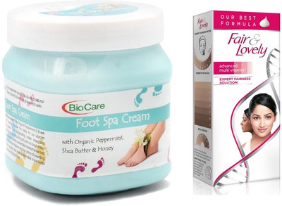 

Biocare Foot Spa Cream 500ml and Fair & Lovely Advanced Multi Vitamin Face Cream 80G(Set of 2)