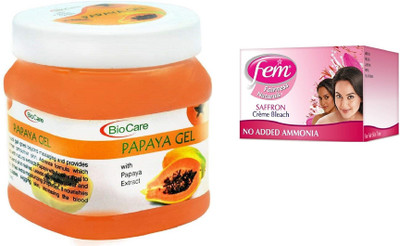 

Biocare Papaya Gel 500ml and Fem Saffron Crème Bleach 64g(Set of 2)