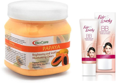 

Biocare Papaya Cream 500ml and Fair & Lovely BB Face Cream 40g(Set of 2)