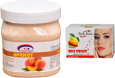 

Pink Root Mix Fruit Bleach 50g and Apricot Scrub 500ml(Set of 2)