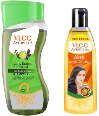 

VLCC Ayurveda Hairfall Control Shampoo 100ml+Kesh Ayurshakti hair oil 120ml(Set of 2)